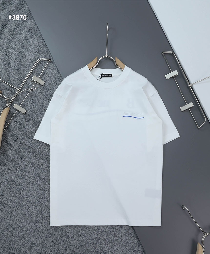 [BALENCIAGA] 발렌시아가 빈티지 웨이브자수 로고 라운드 반팔 티셔츠