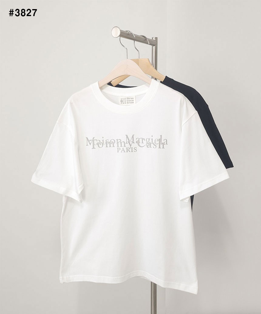 [Maison Margiela] 메종마르지엘라 백 웨이브 넘버링 티셔츠