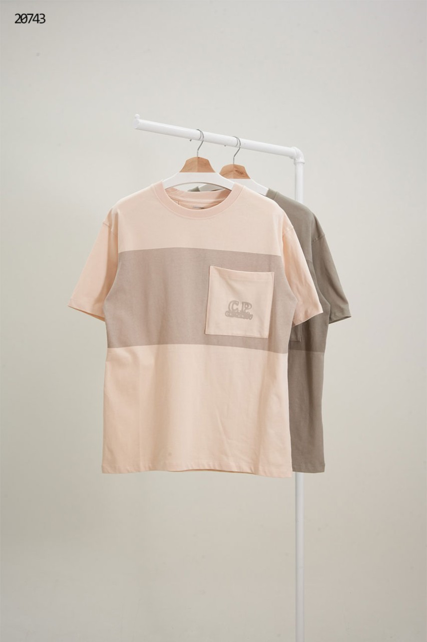 [CP.company] 씨피컴퍼니 배색 라인 포켓 포인트 반팔 티셔츠