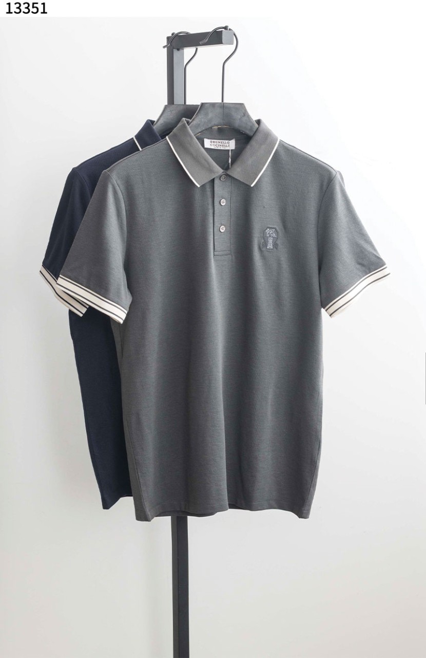 브루넬로쿠치넬리 [Brunello Cucinelli] 남성 로고 자수 폴로 반팔 티셔츠 신상입고