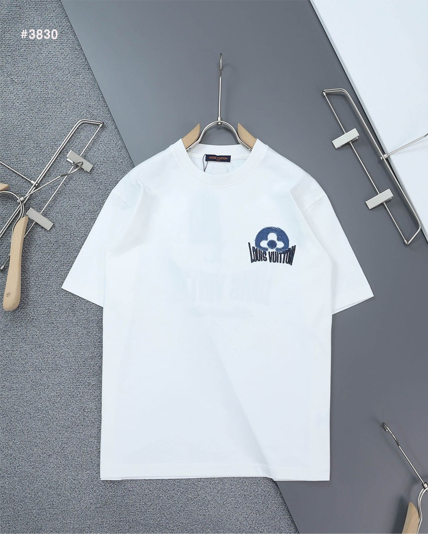 [LOUIS VUITTON] 루이비통 빈티지 데님 모노그램 이니셜로고 라운드 반팔 티셔츠