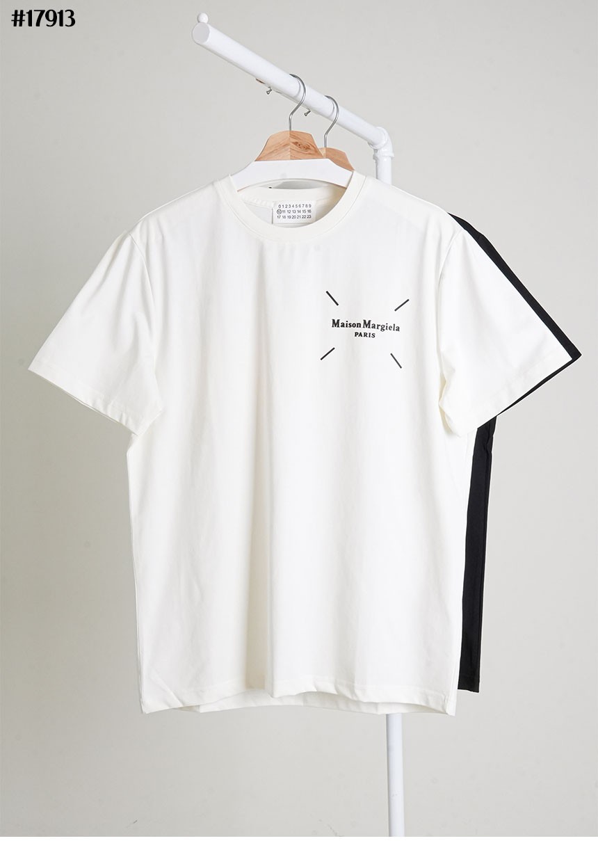 [Maison Margiela] 메종마르지엘라 3D 스티치 넘버링 브러쉬드 그래픽 코튼 반팔 티셔츠