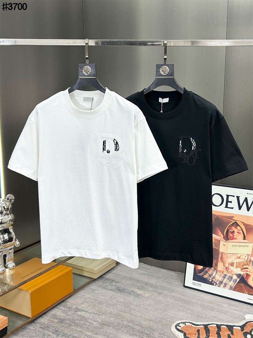 [DIOR] 크리스찬 디올 옴므 쿠튀르 오블리크 믹스 자수 로고 숏 슬리브 티셔츠