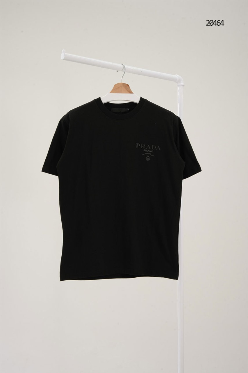 [PRADA] 프라다 톤온톤 엠보 로고 코튼 반팔 티셔츠