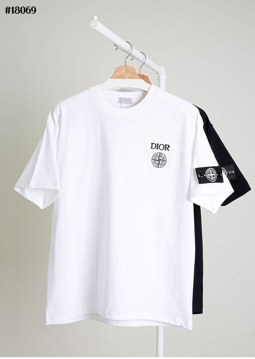 [DIOR] 크리스찬 디올 X 스톤아일랜드 와펜 콜라보 코튼 티셔츠