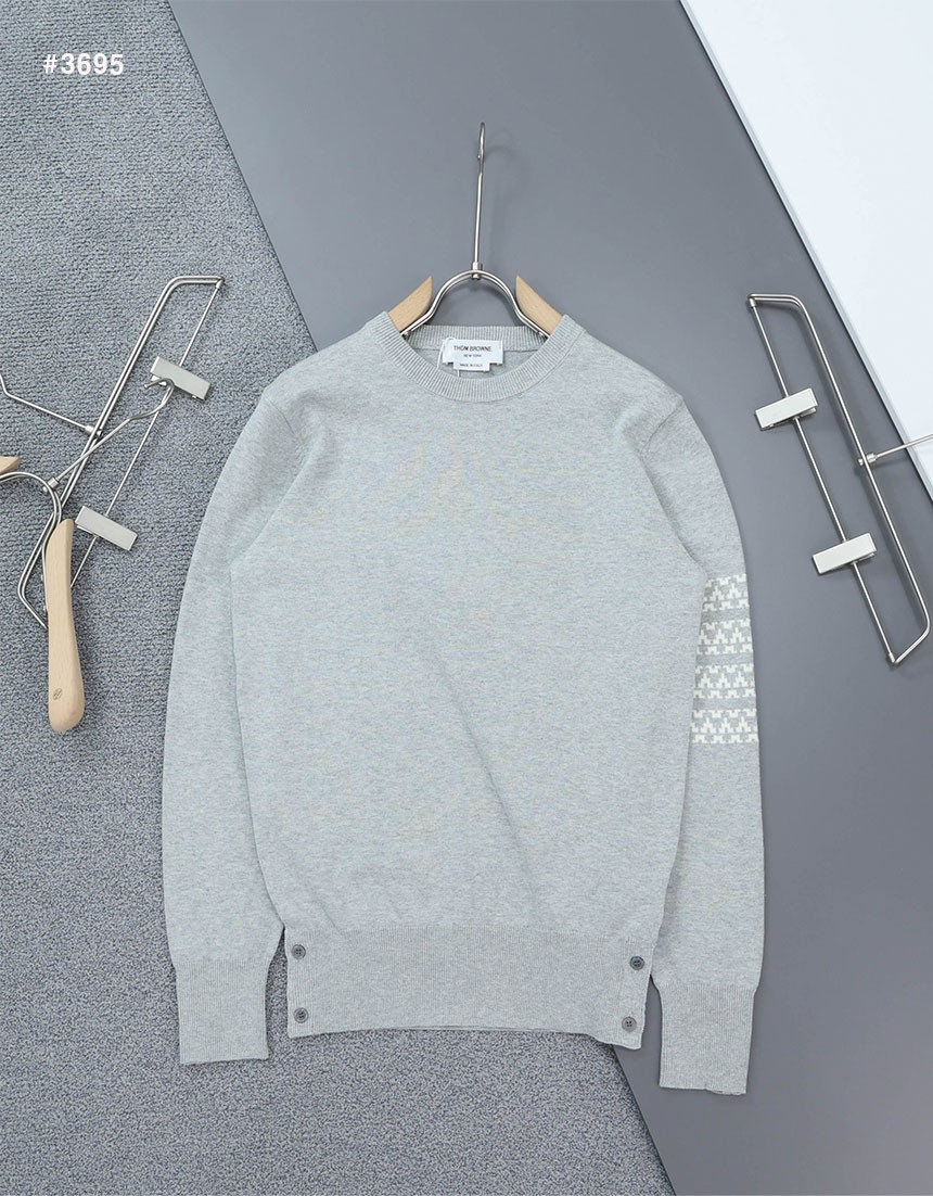 [THOM BROWNE] 톰브라운 남성 헥터 인타르시아 라운드 니트
