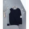 [THOM BROWNE] 톰브라운 남성 투톤 믹스 컬러 라운드 니트