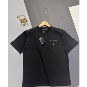 [PRADA] 프라다 톤온톤 엠보 로고 코튼 반팔 티셔츠