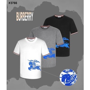 [BURBERRY] 버버리 EKD 로고 울니트 하프 티셔츠
