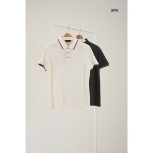 [LORO PIANA] 로로피아나 엠블럼 로고 배색 카라 반팔 티셔츠