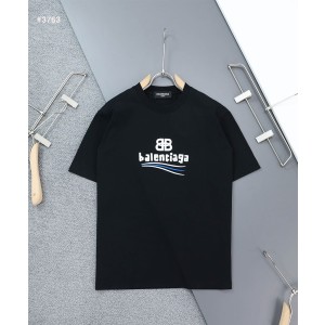 [BALENCIAGA] 발렌시아가 BB 멀티로고 자수 라운드 반팔 티셔츠