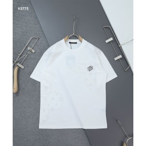 [LOUIS VUITTON] 루이비통 LV 모노 플라워 자수로고 라운드 티셔츠