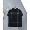 [BURBERRY] 버버리 클래식 체크 기마로고 패치 카라 반팔 티셔츠