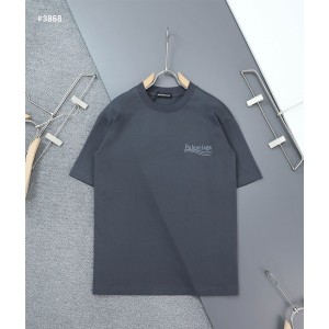 [BALENCIAGA] 발렌시아가 빈티지 웨이브자수 로고 라운드 반팔 티셔츠