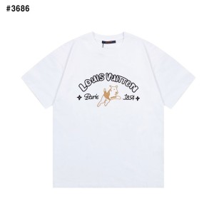 [LOUIS VUITTON] 루이비통 엠브로이더드 수입 고급 티셔츠