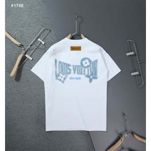 [LOUIS VUITTON] 루이비통 LV 빈티지 데님 자수 반팔 티셔츠