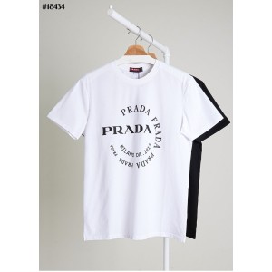 [PRADA] 프라다 라운드 로고 플레이 베이직 숏 슬리브 그래픽 티셔츠