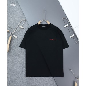 [BALENCIAGA] 발렌시아가 빈티지 웨이브자수 로고 라운드 반팔 티셔츠