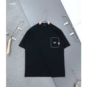 [PRADA] 프라다 밀라노 삼각로고 클래식 라운드 반팔 티셔츠