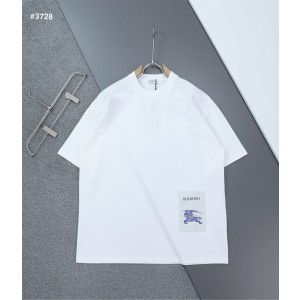 [BURBERRY] 버버리 EKD 블루 기마자수패치 오버핏 라운드 반팔 티셔츠