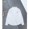 [AMI] 아미 스몰하트 로고 린넨 셔츠