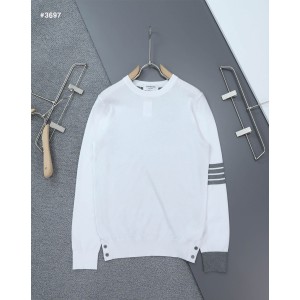 [THOM BROWNE] 톰브라운 남성 투톤 믹스 컬러 라운드 니트