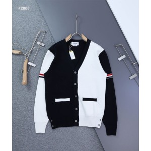 [THOM BROWNE] 톰브라운 투톤 펀믹스 암밴드 브이넥 가디건