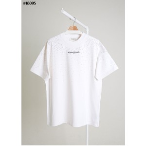 [Maison Margiela] 메종마르지엘라 자수 로고 크리스탈 디테일 코튼 크루넥 티셔츠