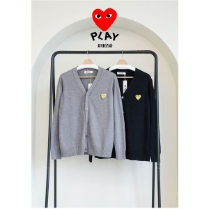 [Comme des Garcons] 꼼데가르송 남성 골드하트 로고 브이넥 니트 가디건