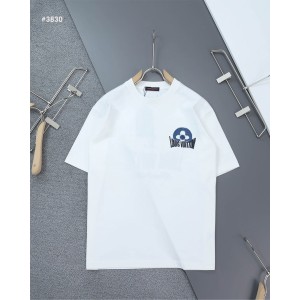 [LOUIS VUITTON] 루이비통 빈티지 데님 모노그램 이니셜로고 라운드 반팔 티셔츠