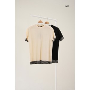 [LORO PIANA] 로로피아나 클래식 배색 반팔 티셔츠