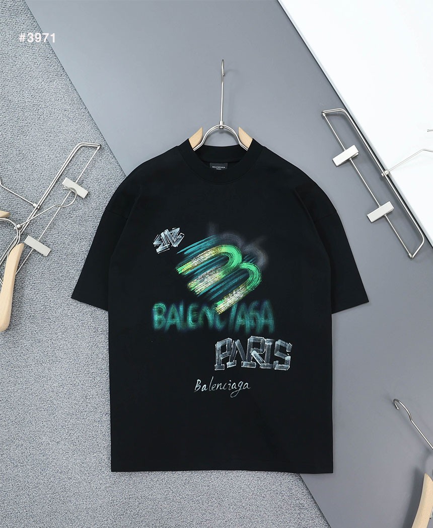 [BALENCIAGA] 발렌시아가 BB 빈티지 페인팅로고 오버핏 반팔 티셔츠