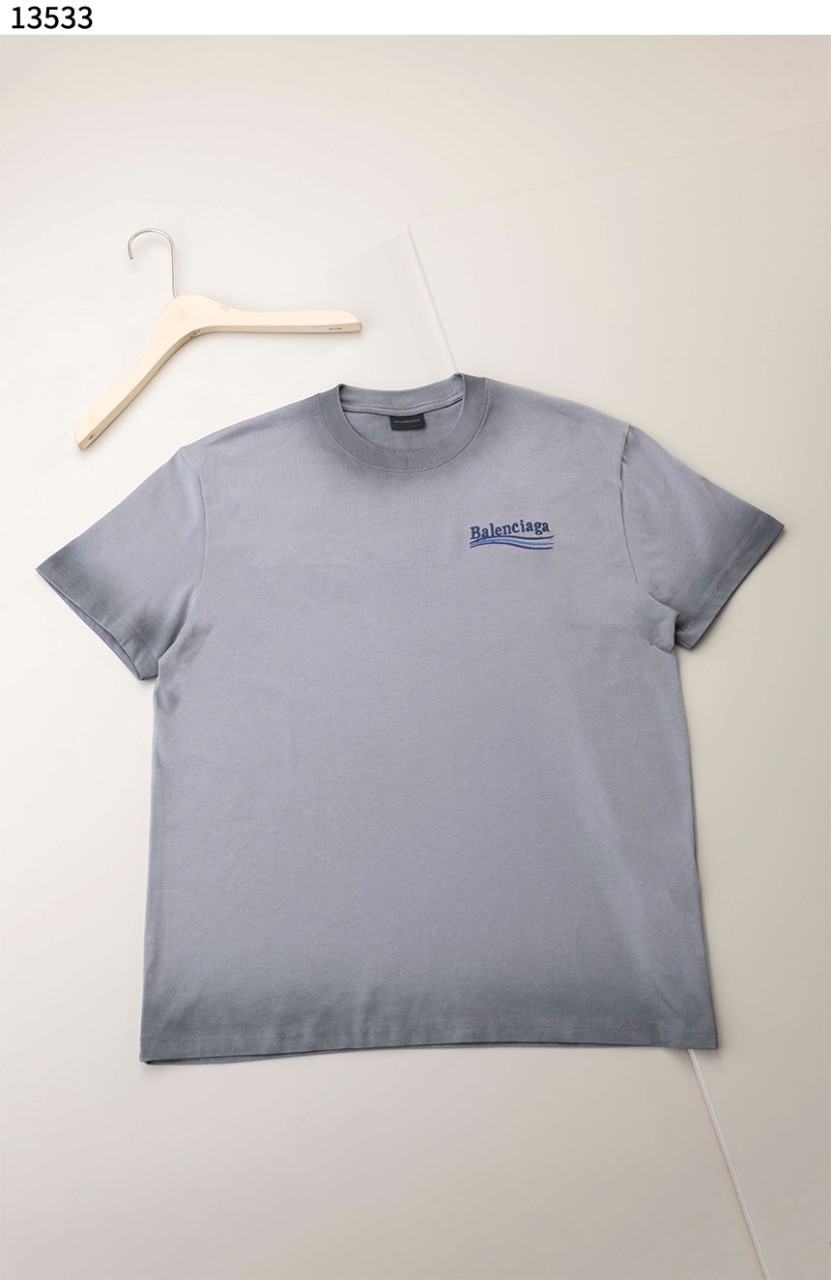 발렌시아가 [BALENCIAGA] 가먼트 워싱 시그니처 웨이브 자수 티셔츠 신상입고