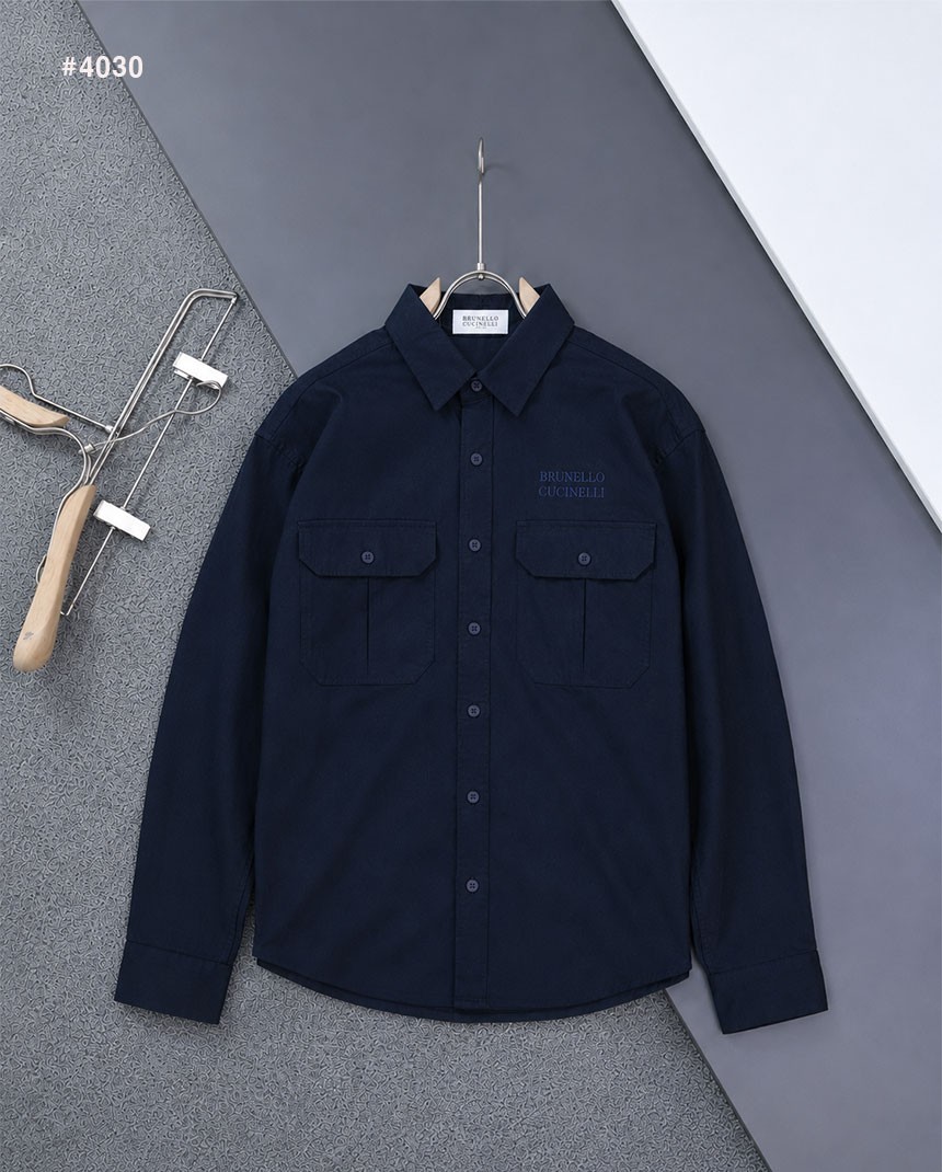 [BRUNELLO CUCINELLI] 브루넬로 쿠치넬리 베이직 이니셜로고 린넨 셔츠