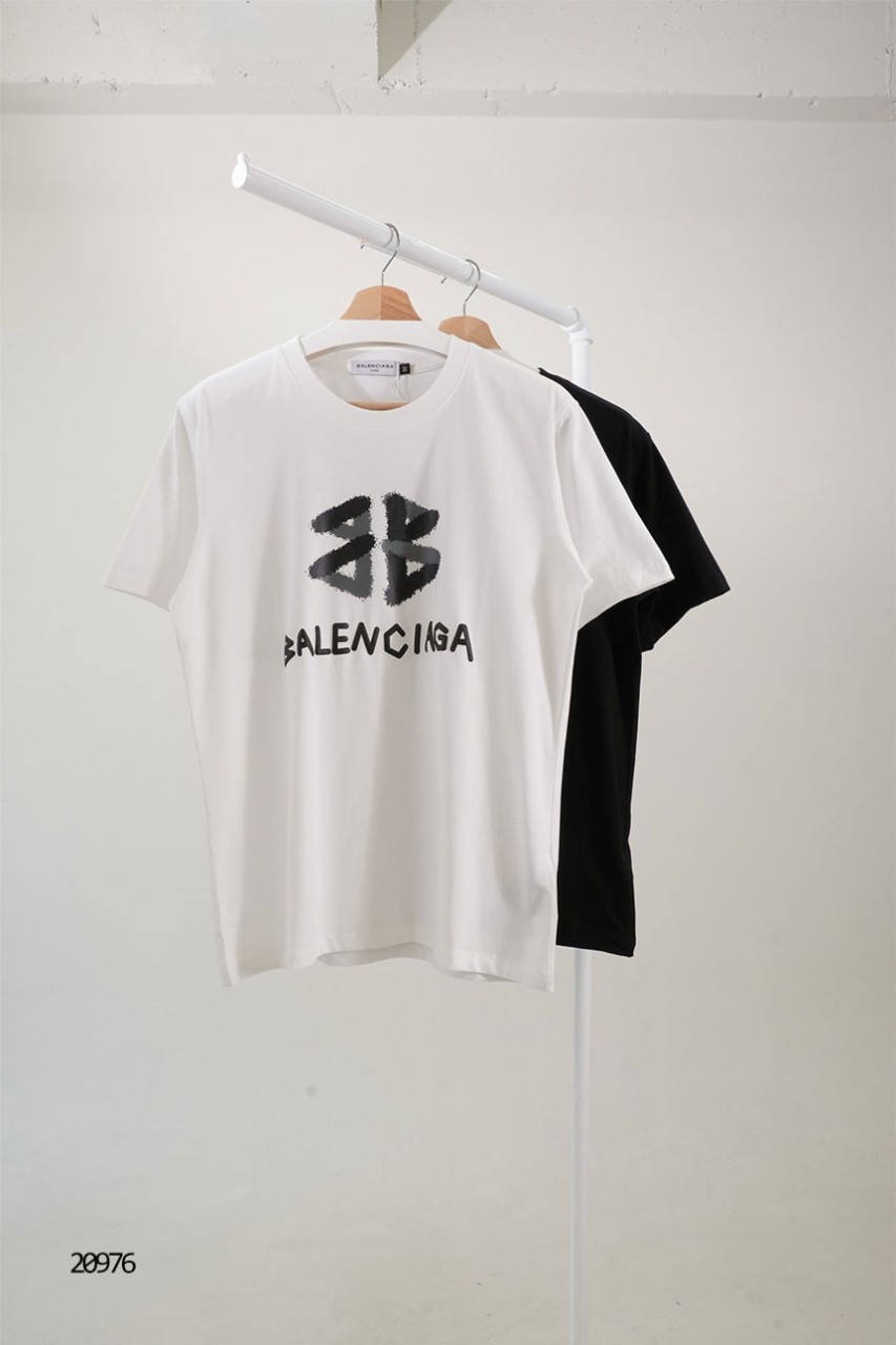 [BALENCIAGA] 발렌시아가 시그니처 더블 BB 레터링 프린팅 반팔 티셔츠