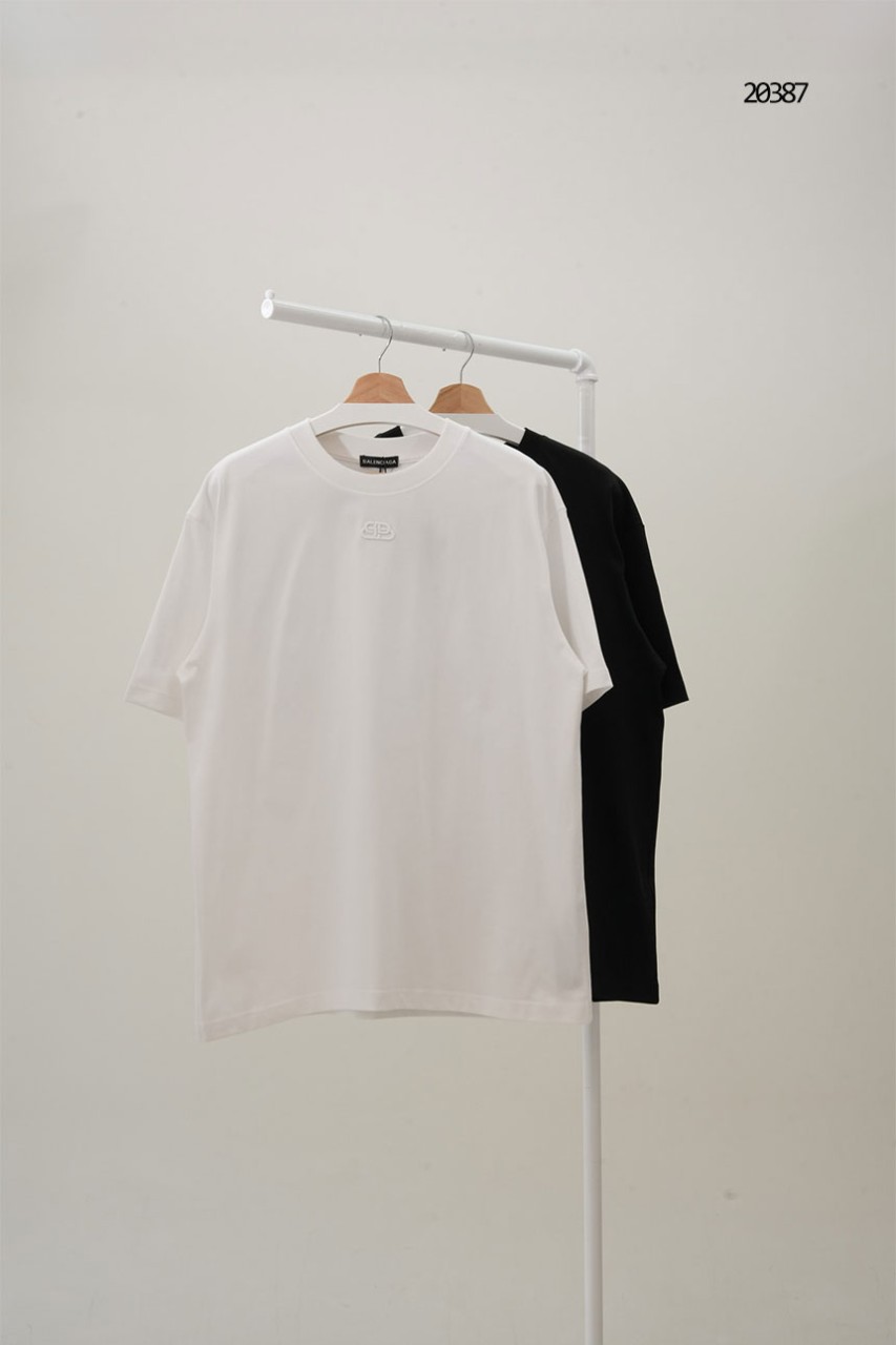 [BALENCIAGA] 발렌시아가 백 빅로고 자수 로고 반팔 티셔츠