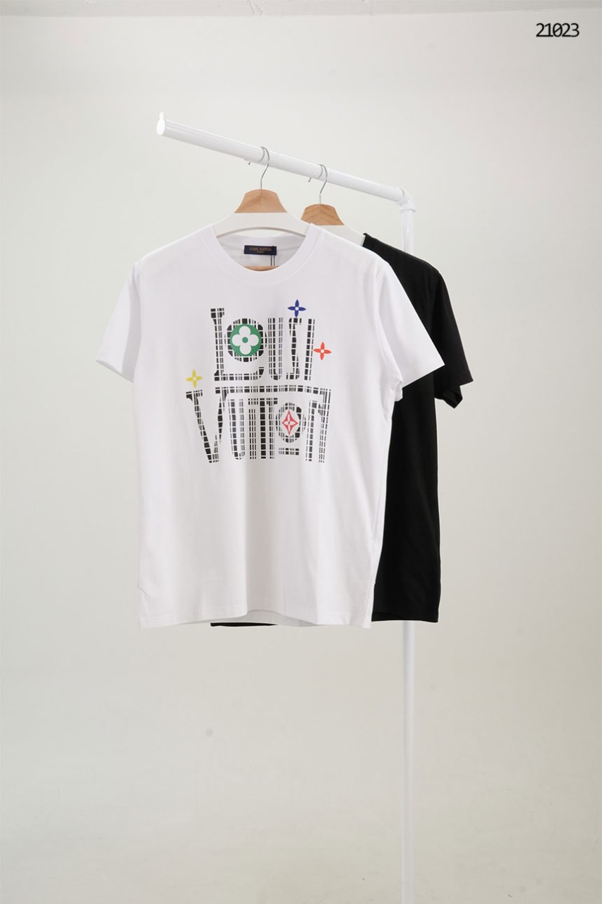 [Louis Vuitton] 루이비통 레터링 시그니처 플라워 멀티컬러 포인트 반팔 티셔츠