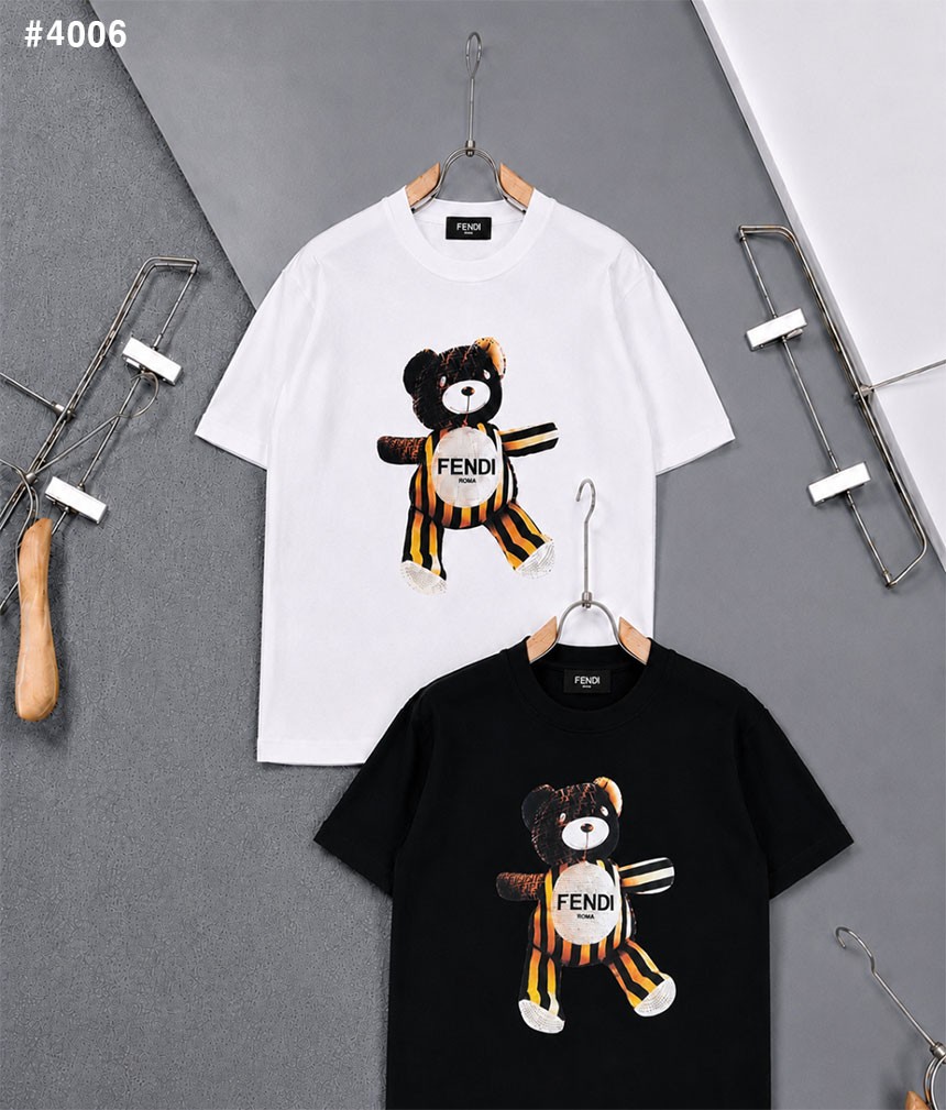 [FENDI] 팬디 곰돌이 그래 라운드 티셔츠