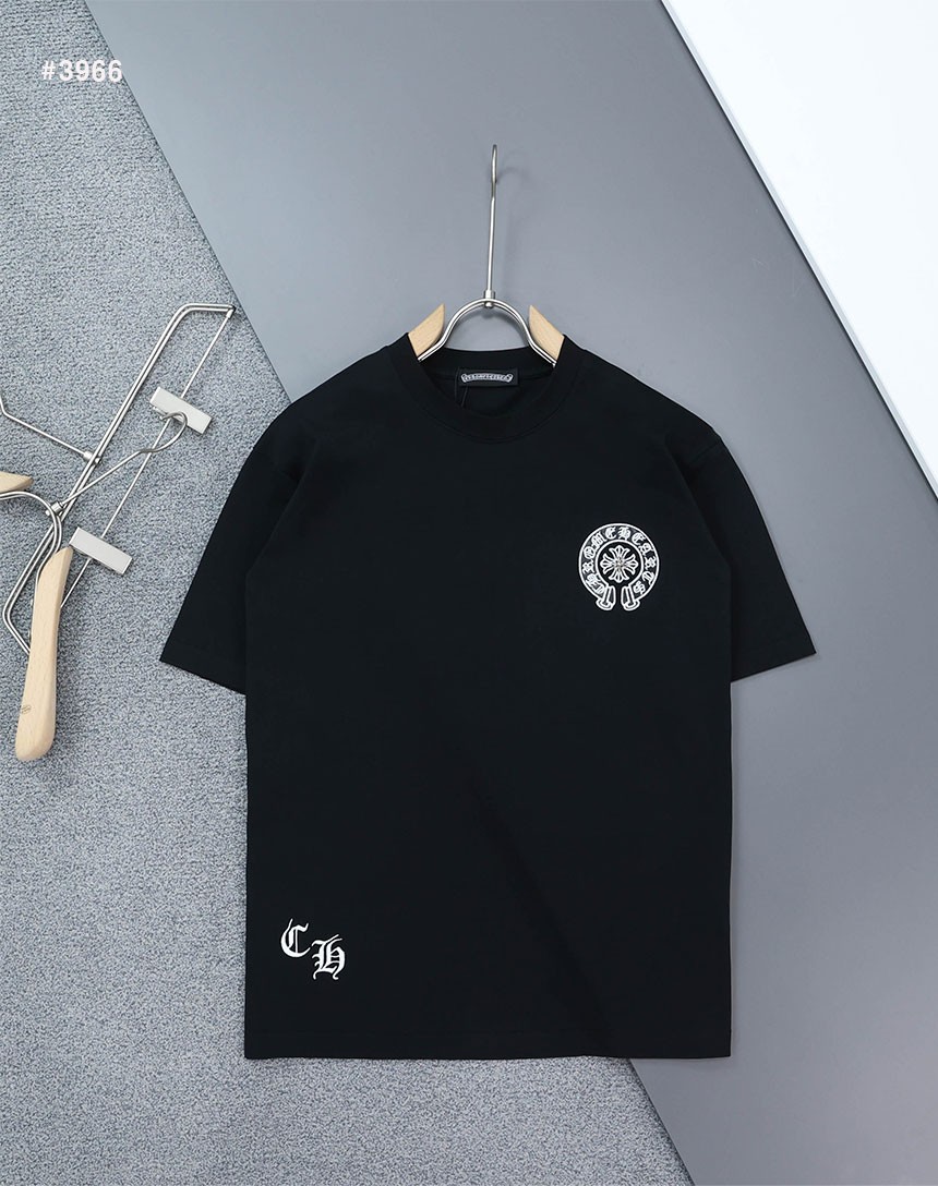 [Chrome Hearts] 크롬하츠 CH 플로랄 자수로고 라운드 반팔 티셔츠
