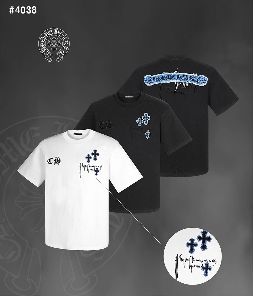 [Chrome Hearts] 크롬하츠 데님 로고 티셔츠