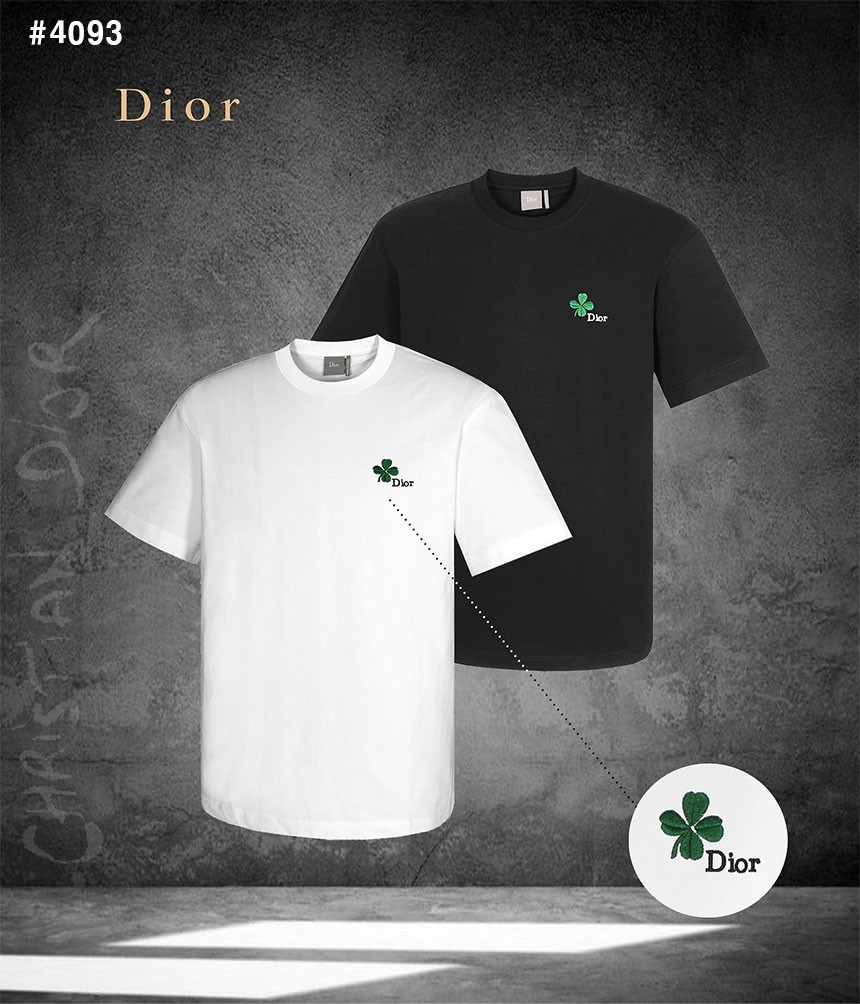 [DIOR] 크리스찬 디올 클로버 자수 로고 티셔츠