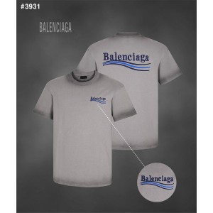 [BALENCIAGA] 발렌시아가 더티워싱 웨이브로고 자수 오버핏 티셔츠