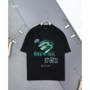 [BALENCIAGA] 발렌시아가 BB 빈티지 페인팅로고 오버핏 반팔 티셔츠