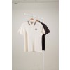 [PRADA] 프라다 그레이 카라 라인 트라이앵글 레더 패치 카라 반팔 티셔츠