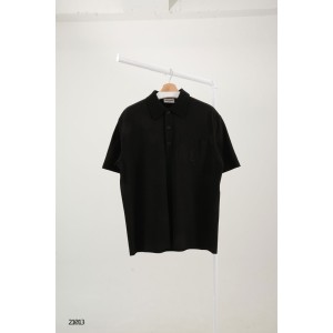 [YVESSAINTLAURENT] 입생로랑 포켓 YSL 자수 포인트 오버핏 카라 반팔 티셔츠