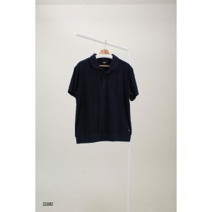 [FENDI] 펜디 모노그램 패턴 테리 반팔 카라 티셔츠
