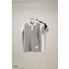 [THOM BROWNE] 톰브라운 톤온톤 컬러 4-바 골지 디테일 디자인 카라 니트 반팔 티셔츠