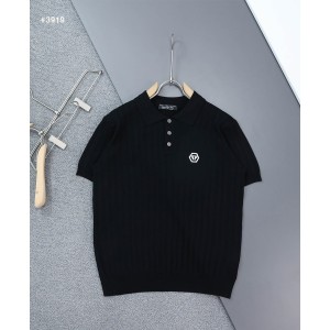 [PHILLIPP PLEIN] 필립플레인 PP 로고 패치 펀칭 카라 반팔 니트