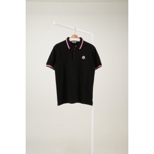 [MONCLER] 몽클레어 시그니처 컬러 라인 와펜 패치 PK 카라 반팔 티셔츠