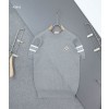 [MONCLER] 몽클레어 이니셜 암 로고 자수 라운드 반팔 니트